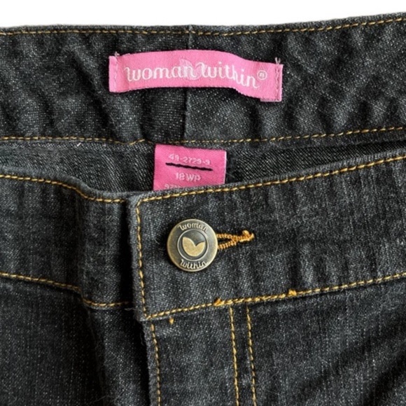 Natural Fit Black Capri Jeans Woman Within Plus Size Cropped Jeans - Picture 4 of 16